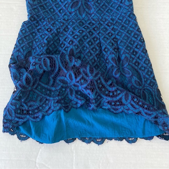 Free People One Million Lovers Lace Dress Size 2 Blue - Picture 4 of 11